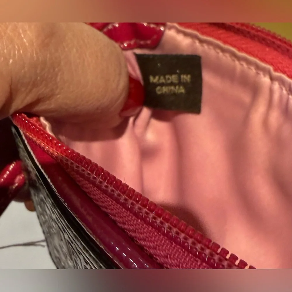 Coach Poppy Script Wristlet with Silver Lurex Y2K
